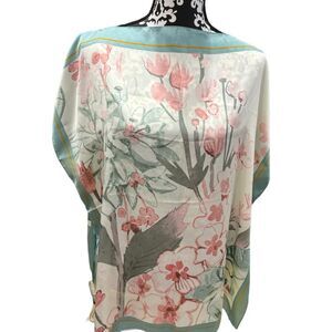 NWT Floral Print Kaftan‎ Shawl Top One Size